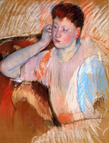Clarissa Turned Left With Her Hand To Her Ear by Mary Cassatt
