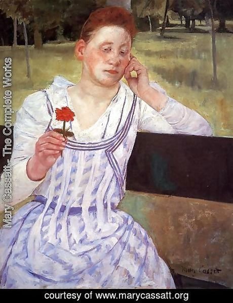 Mary Cassatt - Reverie (or Woman with a Red Zinnia)