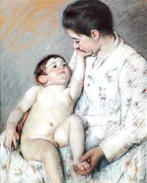 Mary Cassatt - Baby's First Caress