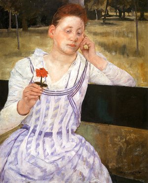 Mary Cassatt - Woman With A Red Zinnia