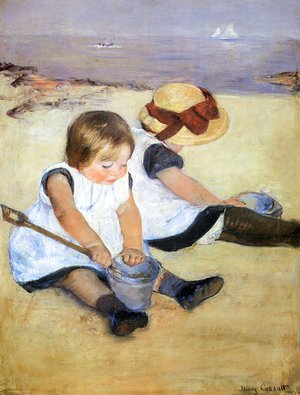 Mary Cassatt - Children Playing On The Beach