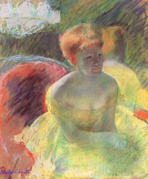 Mary Cassatt - Lydia Leaning on Her Arms, Seated in a Loge