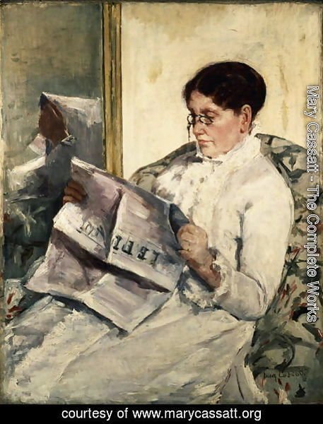 Mary Cassatt - Reading Le Figaro, 1878