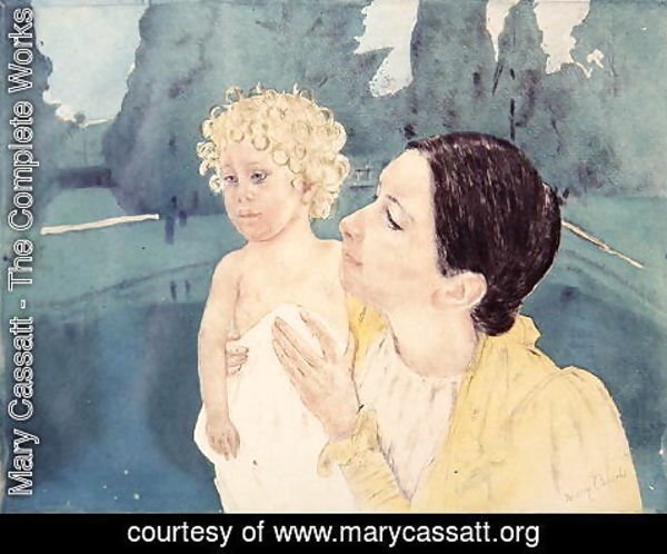 Mary Cassatt - Mother and Child before a Pool, c.1898