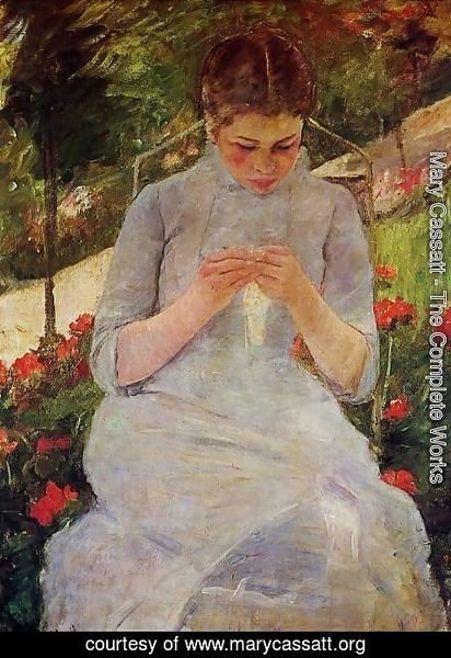 Mary Cassatt - Young Woman Sewing in the garden, c.1880-82