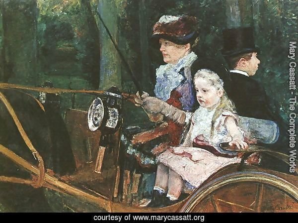 A woman and child in the driving seat, 1881