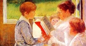 Mary Cassatt - Mrs Cassatt Reading to her Grandchildren, 1888