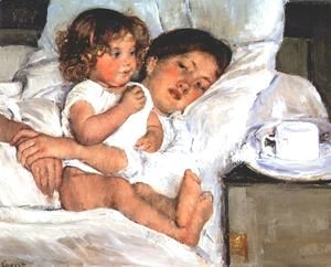 Mary Cassatt - Breakfast in Bed