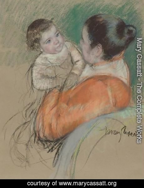 Mary Cassatt - Mother Louise Holding up her Blue-Eyed Child