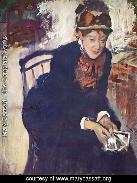 Mary Cassatt - Portrait of Miss Cassatt, holding the cards