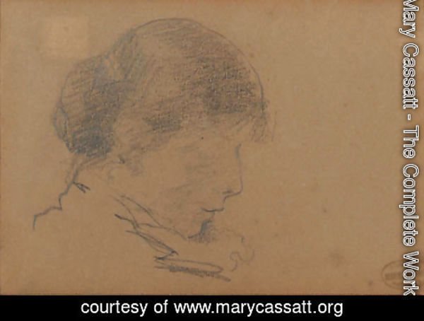 Mary Cassatt - Head of a Woman Reading