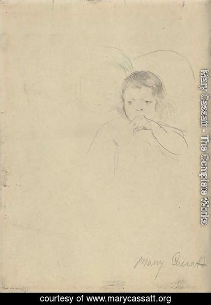 Mary Cassatt - Two Children, One Sucking Her Thumb A Double Sided Work