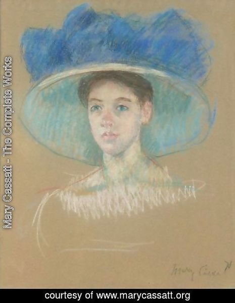 Mary Cassatt - Tete De Femme Au Grand Chapeau