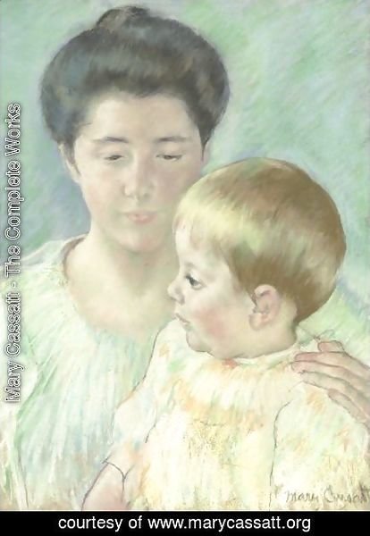 Mary Cassatt - Mother Looking Down At Her Blond Baby Boy