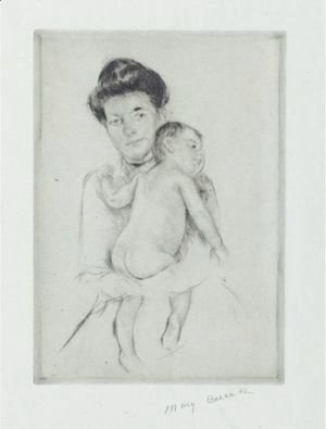 Mary Cassatt - Mother Holding Nude Baby