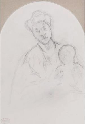 Mary Cassatt - Femme Tenant Son Enfant Sur Les Genoux (Mother Jeanne Holding Her Baby)