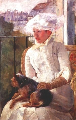 Mary Cassatt - Susan on a balcony holding a dog