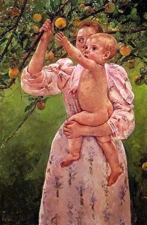 Baby Reaching For An Apple Aka Child Picking Fruit