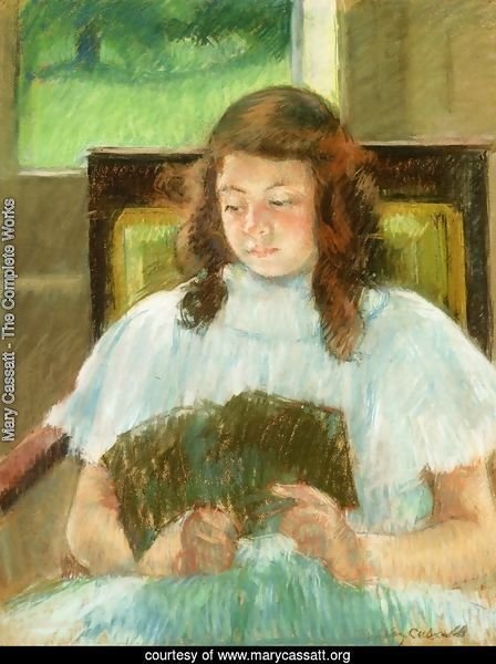Francoise In A Square Backed Chair  Read Aka Young Girl Reading Young Girl In A Blue Dress