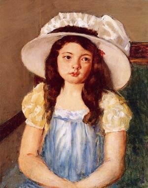 Mary Cassatt - Francoise Wearing A Big White Hat