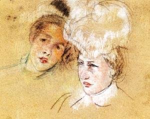 Mary Cassatt - Heads Of Leontine And A Friend