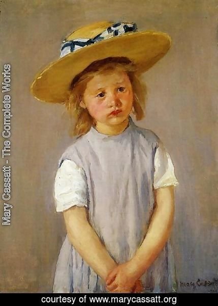 Mary Cassatt - Little Girl In A Big Straw Hat And A Pinnafore