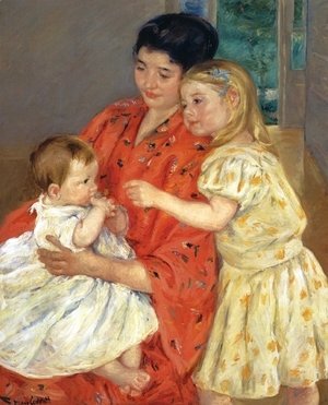 Mary Cassatt - Mother And Sara Admiring The Baby