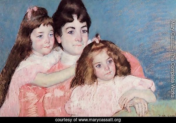 Portrait Of Madame A  F  Aude And Her Two Daughters