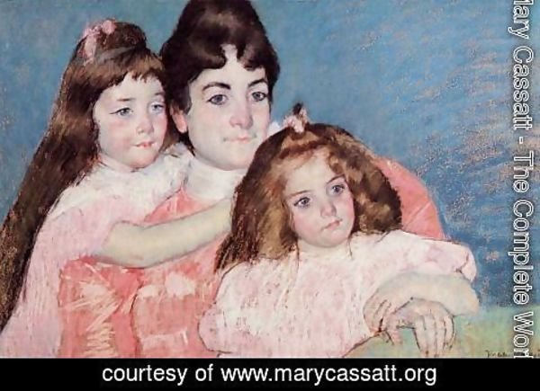 Mary Cassatt - Portrait Of Madame A  F  Aude And Her Two Daughters