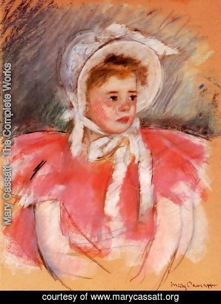 Mary Cassatt - Simone In White Bonnet Seated With Clasped Hands