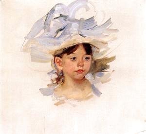 Mary Cassatt - Sketch Of Ellen Mary Cassatt In A Big Blue Hat