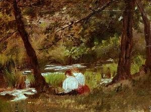 Mary Cassatt - Two Women Seated By A Woodland Stream