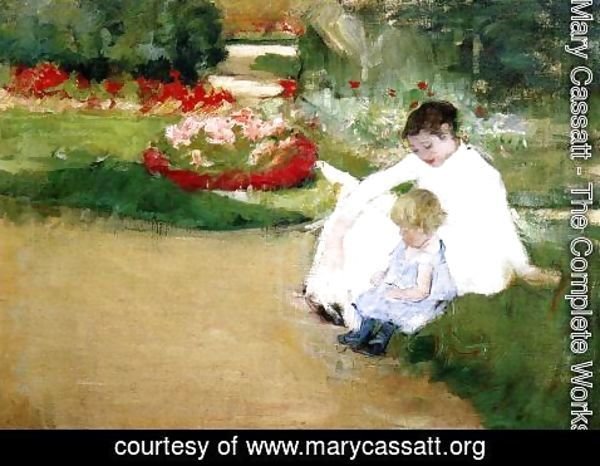 Mary Cassatt - Woman And Child Seated In A Garden