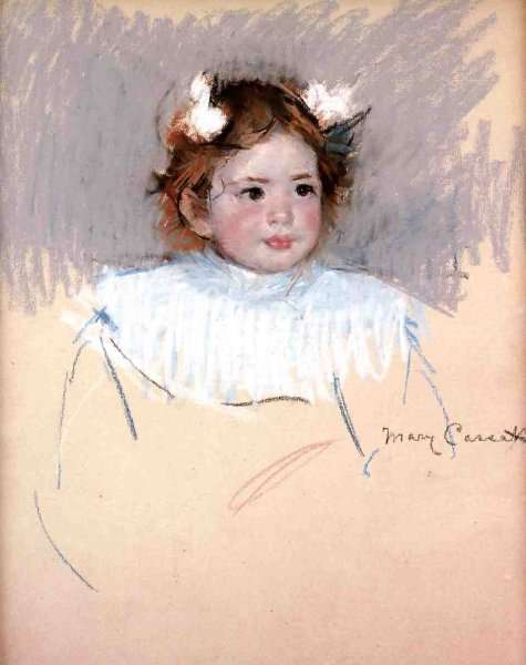 Ellen With Bows In Her Hair  Looking Right by Mary Cassatt
