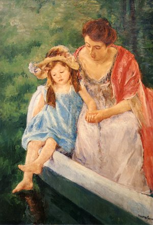 Mother And Child In A Boat