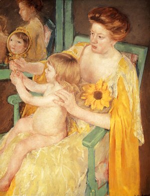 Mary Cassatt - Mother Wearing A Sunflower On Her Dress
