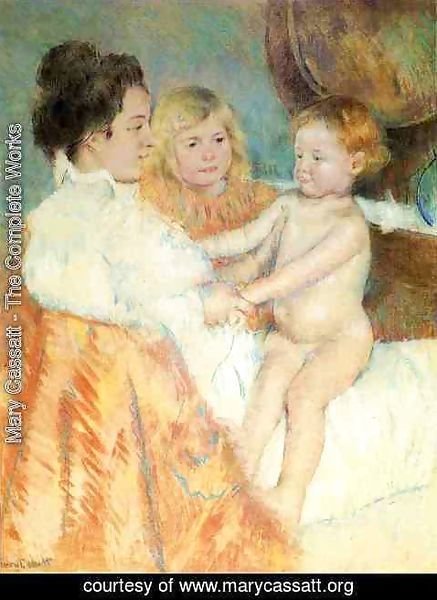 Mary Cassatt - Mother, Sara and the Baby (counterproof)