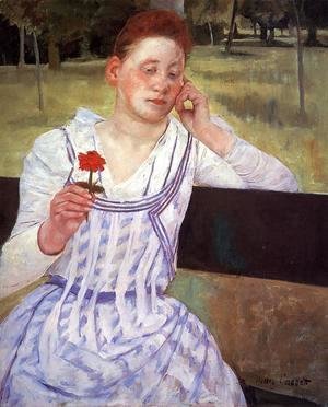 Mary Cassatt - Reverie (or Woman with a Red Zinnia)