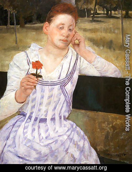 Mary Cassatt - Woman With A Red Zinnia