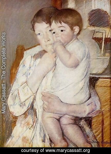 Mary Cassatt - Baby in His Mother's Arms, Sucking His Finger