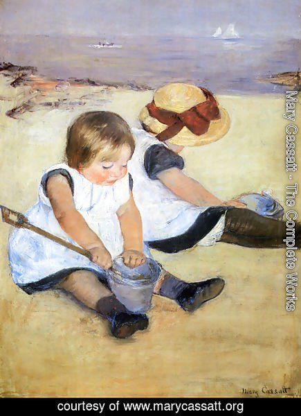 Mary Cassatt - Children Playing On The Beach