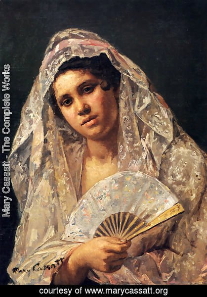 Mary Cassatt - Spanish Dancer Wearing A Lace Mantilla