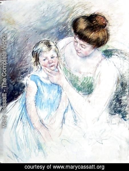 Mary Cassatt - Mother with Left Hand Holding Sara's Chin