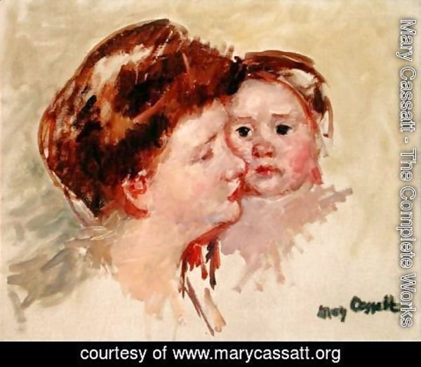 Mary Cassatt - Mother in Profile with Baby Cheek to Cheek (No.2), c.1909