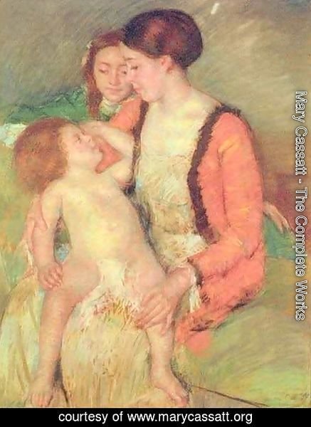 Mary Cassatt - Young Mother Daughter and Baby