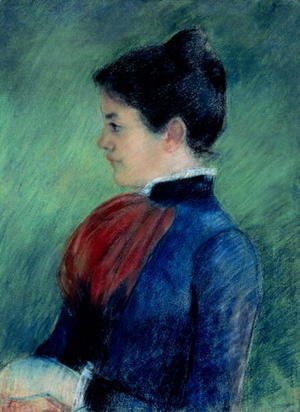 Study of a Woman in a Blue Blouse with a Red Ruff 1895