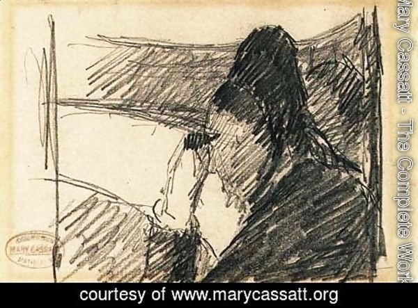 Mary Cassatt - A woman in black at the opera