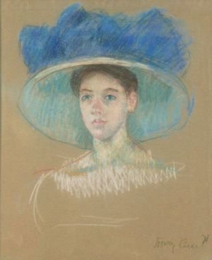 Mary Cassatt - Tete De Femme Au Grand Chapeau