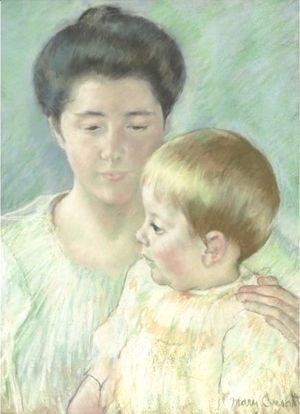 Mary Cassatt - Mother Looking Down At Her Blond Baby Boy