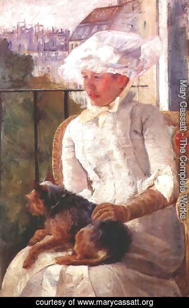 Mary Cassatt - Susan on a balcony holding a dog